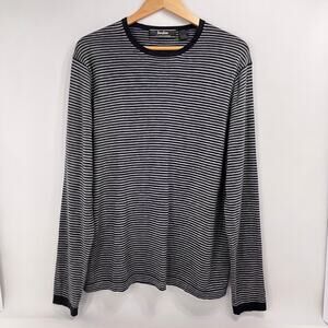 Neiman Marcus Cashmere Sweater Gray Striped